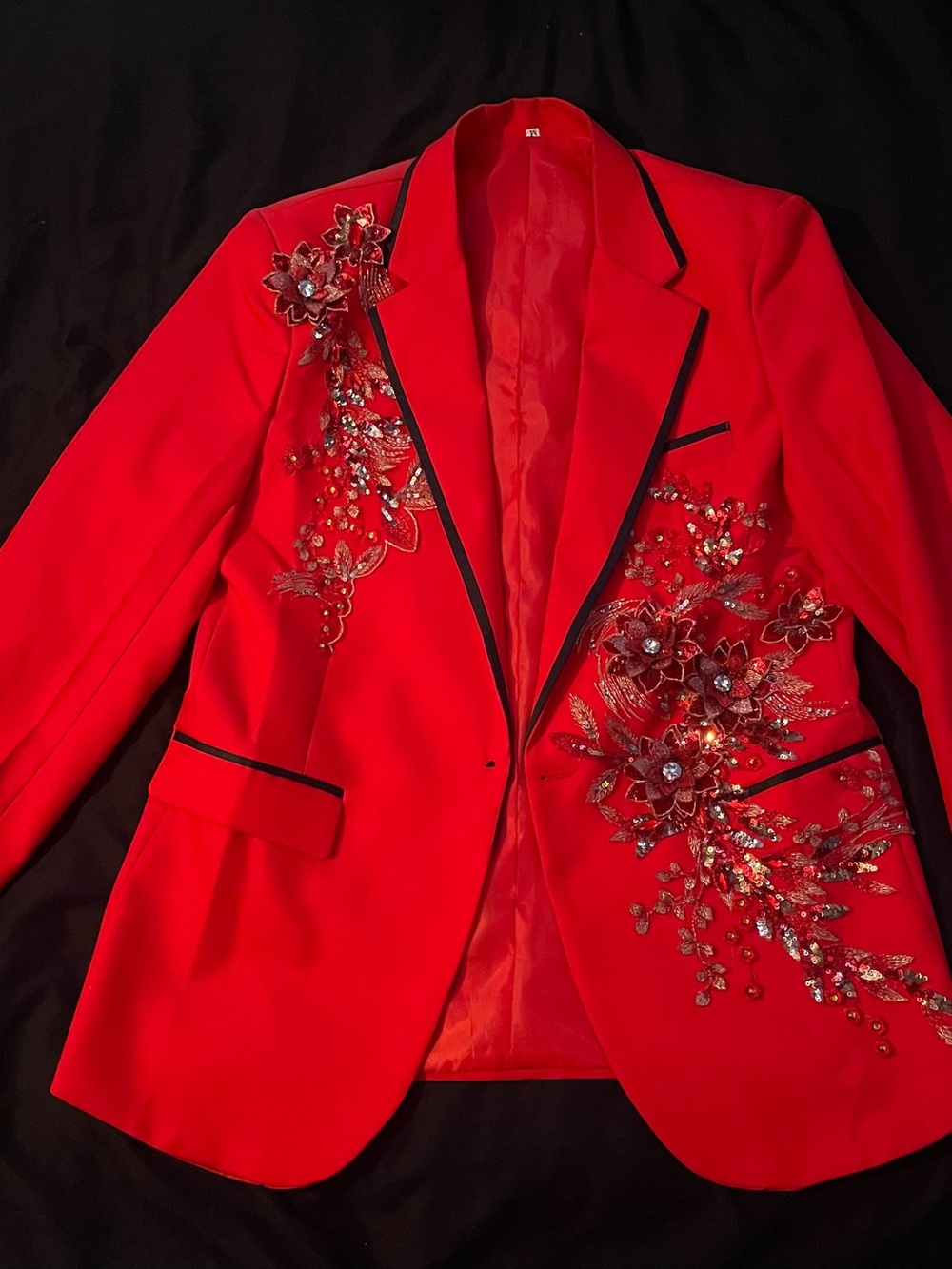 Embellished Red Men’s Blazer Jacket